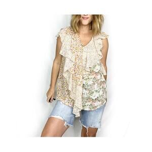 Floral Ruffle Sleeveless Top
